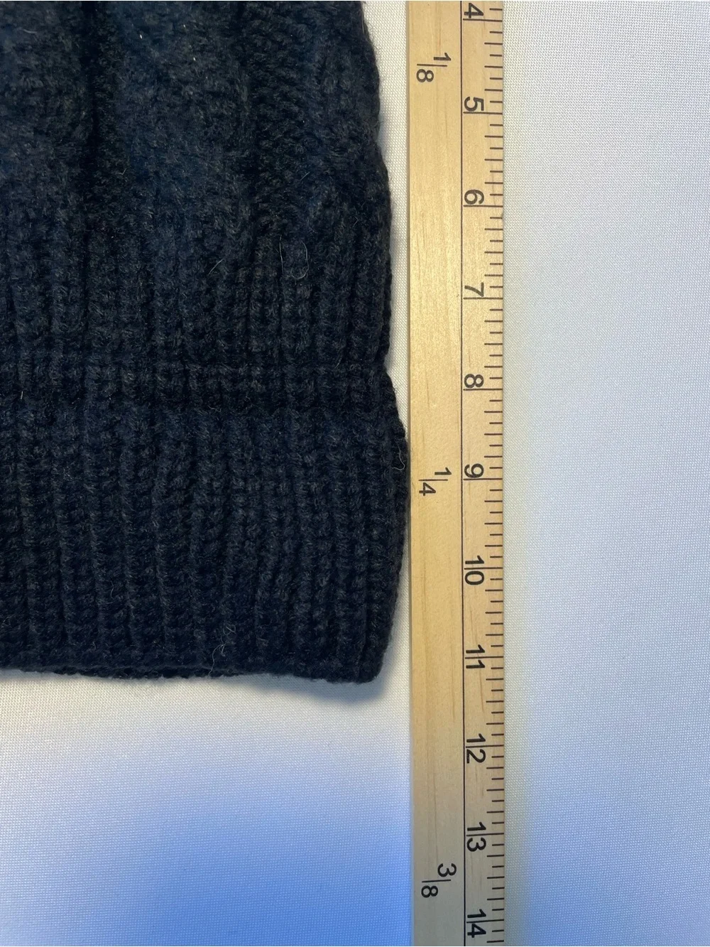 🔥 Black Slouchy Knit Beanie Faux Fur Pom Pom Winter Hat